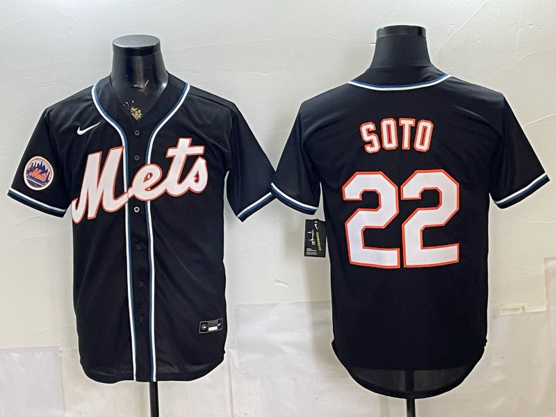 Men New York Mets #22 Soto black 2025 MLB Nike jersey 0528008